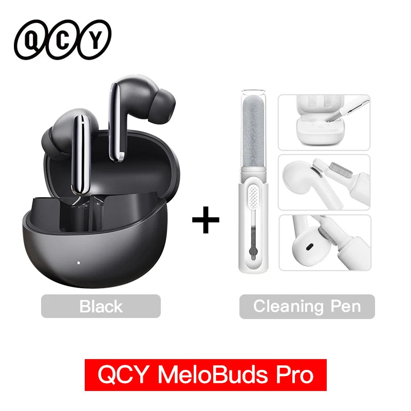 Experience Unmatched Sound Quality with QCY MeloBuds Pro ANC Bluetooth 5.3 Earphones - 34 Hours of Playtime, 6 Mic Technology, and Adaptive Noise Cancellation