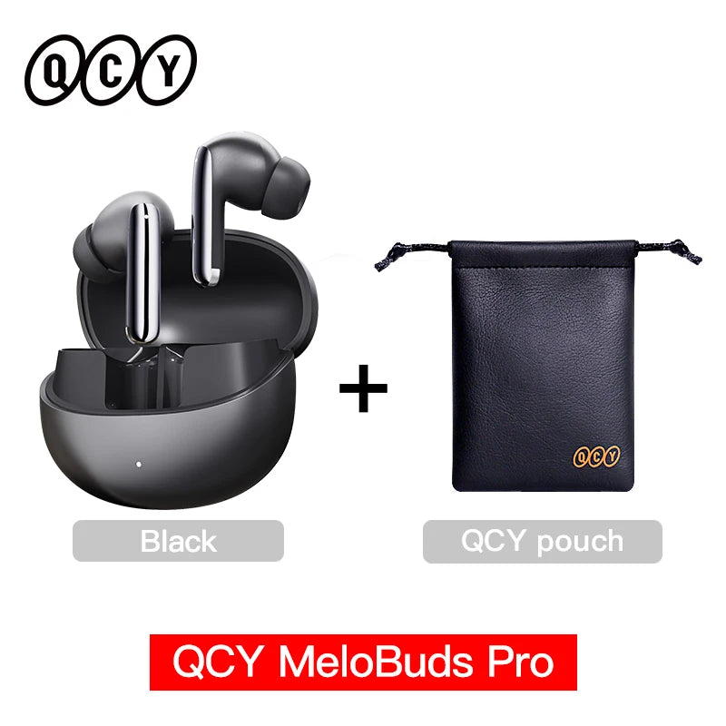 Experience Unmatched Sound Quality with QCY MeloBuds Pro ANC Bluetooth 5.3 Earphones - 34 Hours of Playtime, 6 Mic Technology, and Adaptive Noise Cancellation