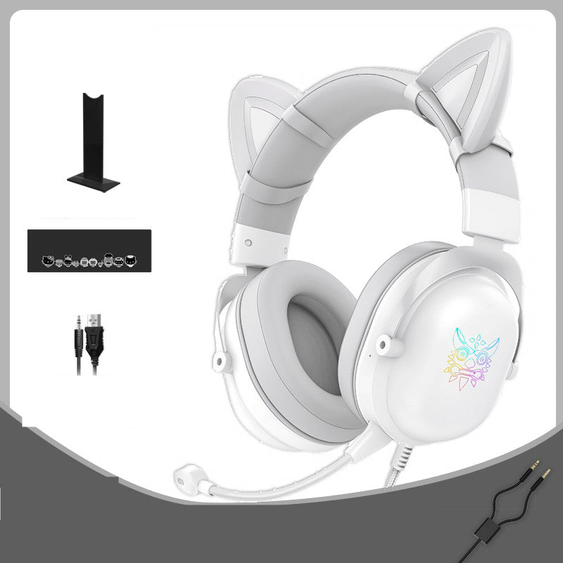 Head-Mounted Gaming Gaming Cute Girls Wired Computer Headset