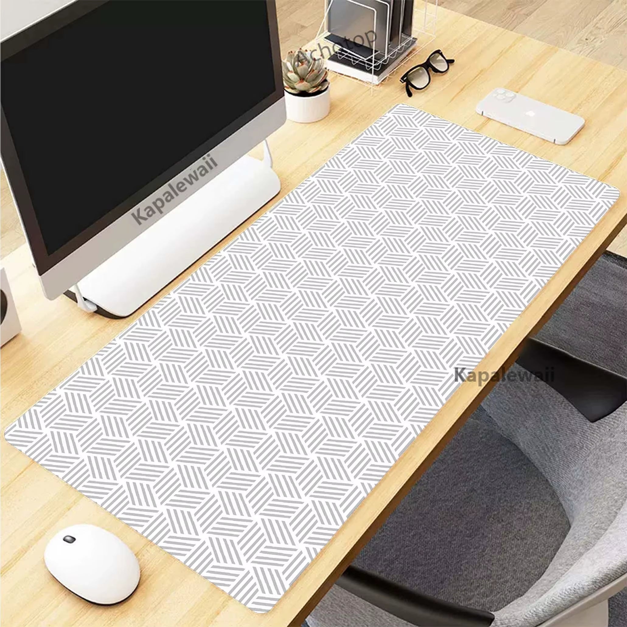 Elevate Your Gaming Experience with the Black and White Topographic Map XXL Mouse Pad - Perfect for Precision and Comfort!