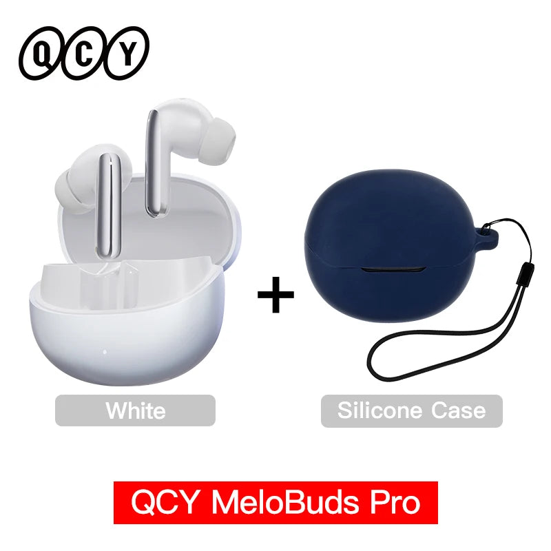Experience Unmatched Sound Quality with QCY MeloBuds Pro ANC Bluetooth 5.3 Earphones - 34 Hours of Playtime, 6 Mic Technology, and Adaptive Noise Cancellation