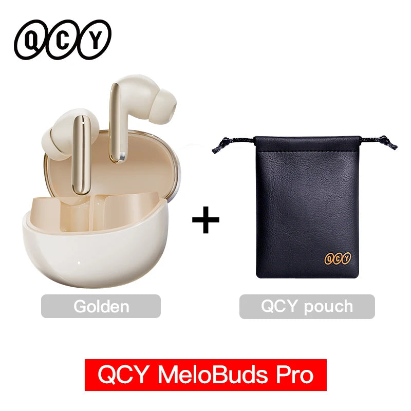 Experience Unmatched Sound Quality with QCY MeloBuds Pro ANC Bluetooth 5.3 Earphones - 34 Hours of Playtime, 6 Mic Technology, and Adaptive Noise Cancellation