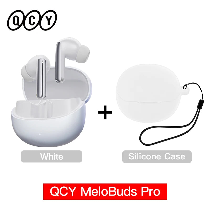 Experience Unmatched Sound Quality with QCY MeloBuds Pro ANC Bluetooth 5.3 Earphones - 34 Hours of Playtime, 6 Mic Technology, and Adaptive Noise Cancellation