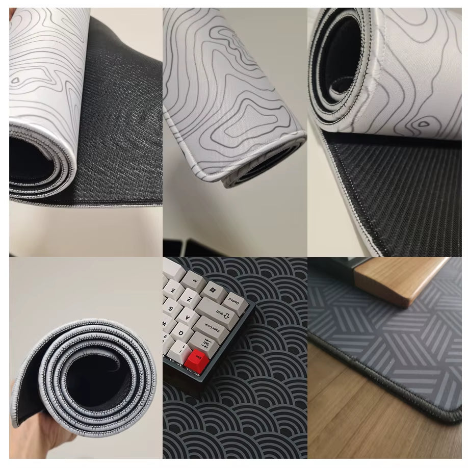 Elevate Your Gaming Experience with the Black and White Topographic Map XXL Mouse Pad - Perfect for Precision and Comfort!
