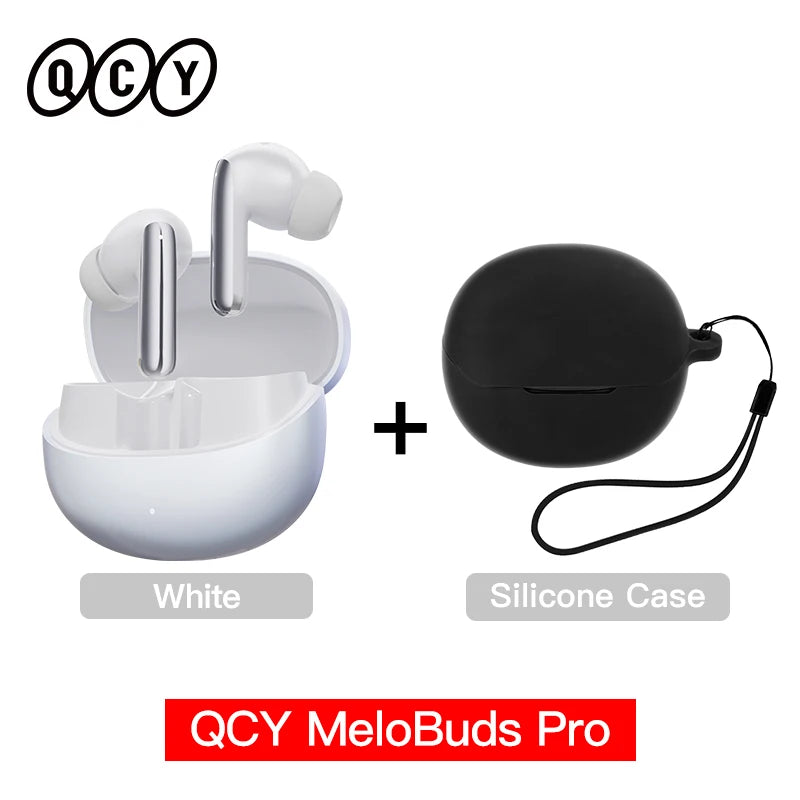 Experience Unmatched Sound Quality with QCY MeloBuds Pro ANC Bluetooth 5.3 Earphones - 34 Hours of Playtime, 6 Mic Technology, and Adaptive Noise Cancellation