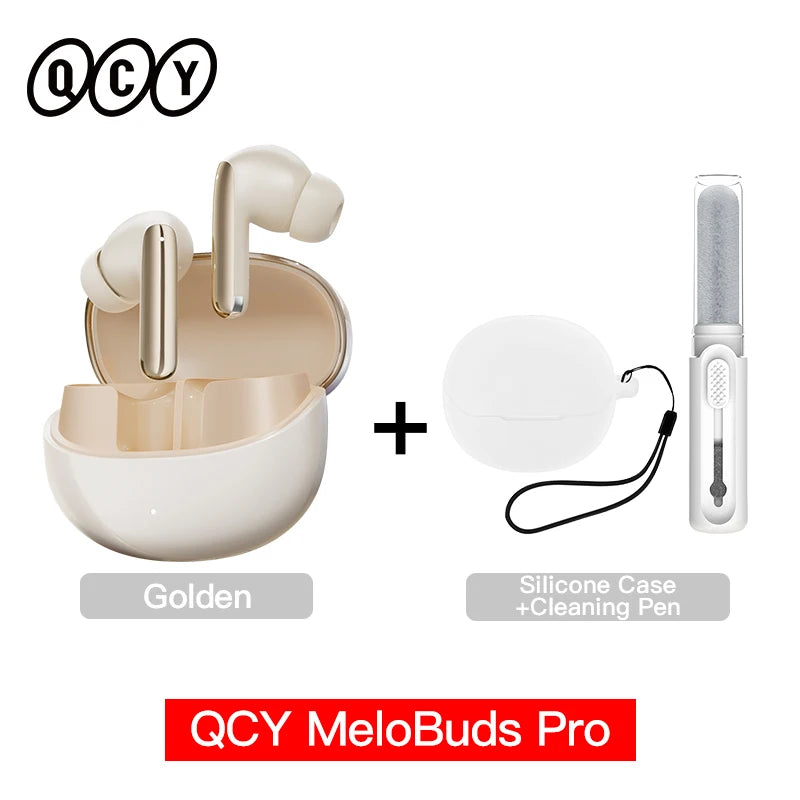 Experience Unmatched Sound Quality with QCY MeloBuds Pro ANC Bluetooth 5.3 Earphones - 34 Hours of Playtime, 6 Mic Technology, and Adaptive Noise Cancellation