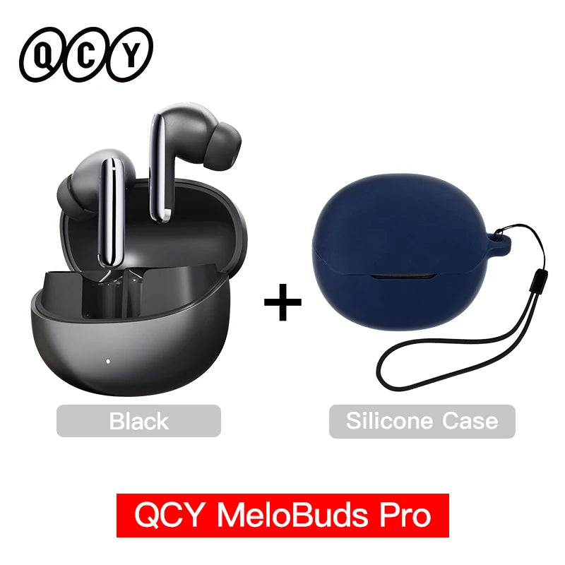 Experience Unmatched Sound Quality with QCY MeloBuds Pro ANC Bluetooth 5.3 Earphones - 34 Hours of Playtime, 6 Mic Technology, and Adaptive Noise Cancellation