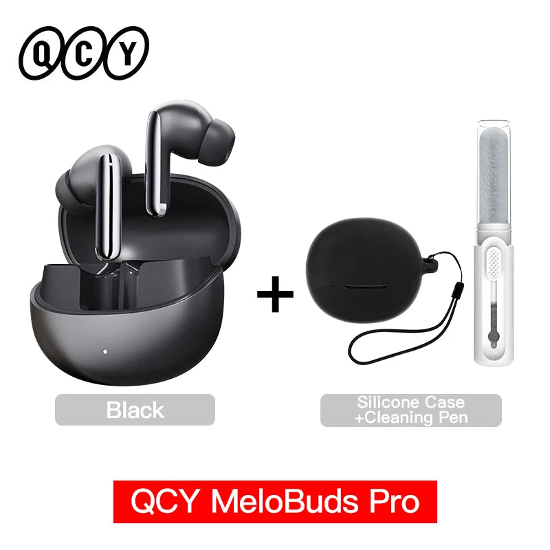 Experience Unmatched Sound Quality with QCY MeloBuds Pro ANC Bluetooth 5.3 Earphones - 34 Hours of Playtime, 6 Mic Technology, and Adaptive Noise Cancellation